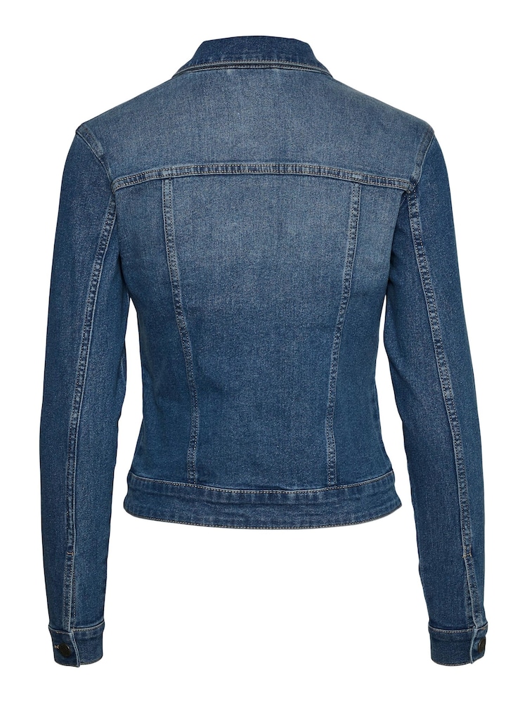 NOISY MAY Navy Blue Fitted Denim Jacket - Image 7 of 7
