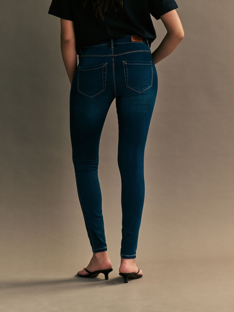 ONLY Blue Royal High Waisted Stretch 100% Cotton Skinny Jeans - Image 2 of 8