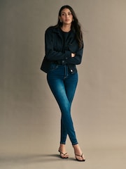 ONLY Blue Royal High Waisted Stretch 100% Cotton Skinny Jeans - Image 3 of 8