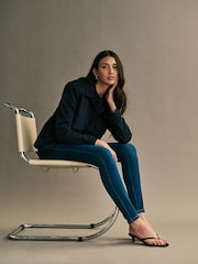 ONLY Blue Royal High Waisted Stretch 100% Cotton Skinny Jeans - Image 4 of 8