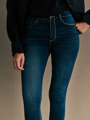ONLY Blue Royal High Waisted Stretch 100% Cotton Skinny Jeans - Image 5 of 8