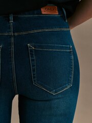 ONLY Blue Royal High Waisted Stretch 100% Cotton Skinny Jeans - Image 6 of 8