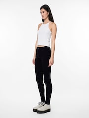 PIECES Black High Waist Jeggings With Linen - Image 2 of 6