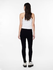 PIECES Black High Waist Jeggings With Linen - Image 3 of 6