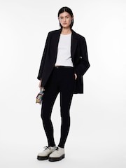 PIECES Black High Waist Jeggings With Linen - Image 4 of 6