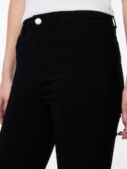 PIECES Black High Waist Jeggings With Linen - Image 5 of 6