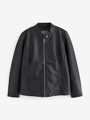 Motorkářská bunda Only Curve bez límečku z imitace kůže - Obrázek 6 z 6