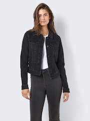 NOISY MAY Black Fitted Denim Jacket - Image 1 of 6