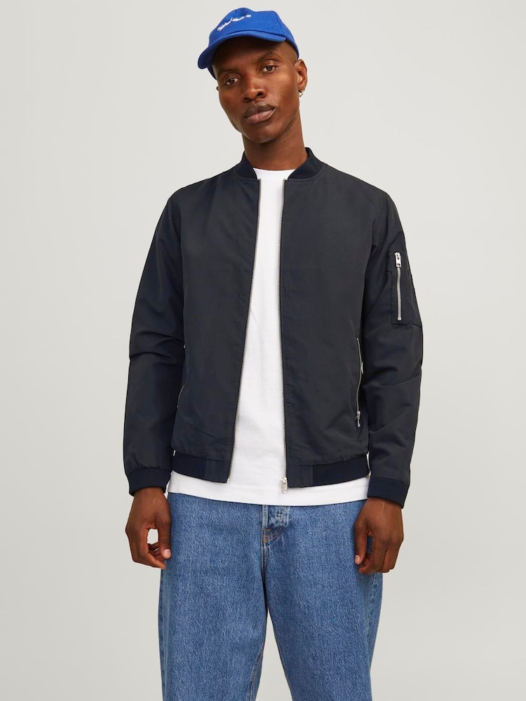 JACK & JONES Black Bomber Jacket - Image 1 of 5