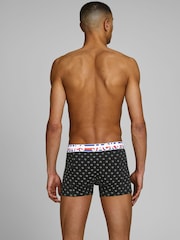 JACK & JONES Black/Chrome Logo 100% Cotton Boxers 3 Pack - Image 4 of 6