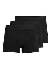 JACK & JONES Dark Black Logo 100% Cotton Boxers 3 Pack - Image 1 of 5