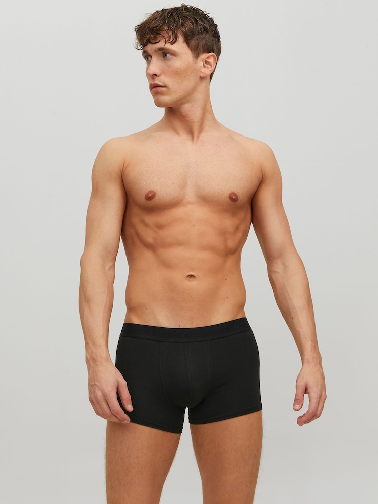 JACK & JONES Dark Black Logo 100% Cotton Boxers 3 Pack - Image 2 of 5