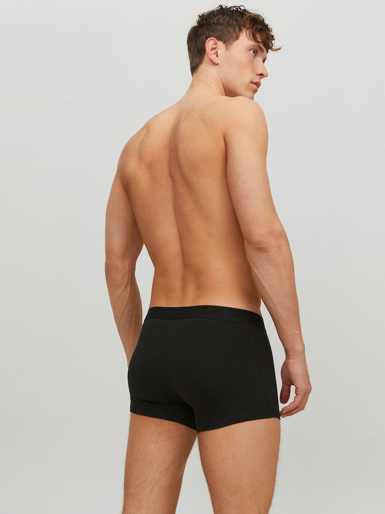 JACK & JONES Dark Black Logo 100% Cotton Boxers 3 Pack - Image 3 of 5
