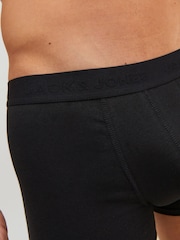 JACK & JONES Dark Black Logo 100% Cotton Boxers 3 Pack - Image 5 of 5