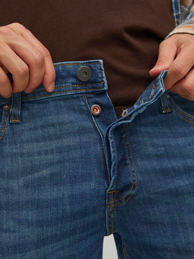 JACK & JONES Navy Blue Glenn Slim Fit Jeans - Image 4 of 5