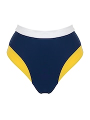Pour Moi Navy Blue Palm Springs High Leg Tummy Control Bikini Briefs - Image 3 of 4