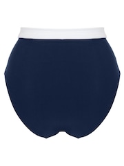 Pour Moi Navy Blue Palm Springs High Leg Tummy Control Bikini Briefs - Image 4 of 4