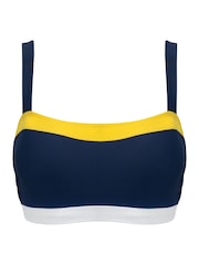 Pour Moi Navy Blue Palm Springs Hidden Underwired Cami Bikini Top - Image 3 of 4