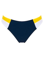 Pour Moi Navy Blue Palm Springs Colour Block Tab Bikini Briefs - Image 3 of 4