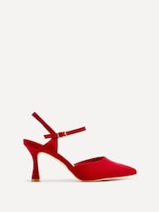 Rojo - Zapatos de tacón de corte ancho con parte trasera abierta y tira en el tobillo de Linzi - Imagen 2 de 5