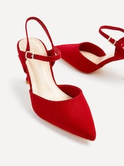 Rojo - Zapatos de tacón de corte ancho con parte trasera abierta y tira en el tobillo de Linzi - Imagen 4 de 5