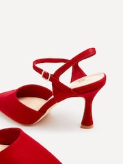 Rojo - Zapatos de tacón de corte ancho con parte trasera abierta y tira en el tobillo de Linzi - Imagen 5 de 5