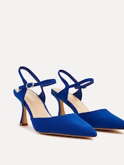 Azul - Zapatos de tacón de corte ancho con parte trasera abierta y tira en el tobillo de Linzi - Imagen 4 de 5