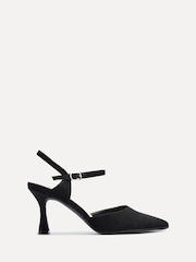Negro - Zapatos de tacón de corte ancho con parte trasera abierta y tira en el tobillo de Linzi - Imagen 2 de 5