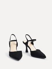 Negro - Zapatos de tacón de corte ancho con parte trasera abierta y tira en el tobillo de Linzi - Imagen 3 de 5