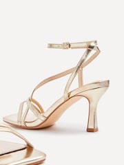 Linzi Gold Cassie Wide Fit Mid Heel Strappy Sandals With Ankle Strap - Image 4 of 5