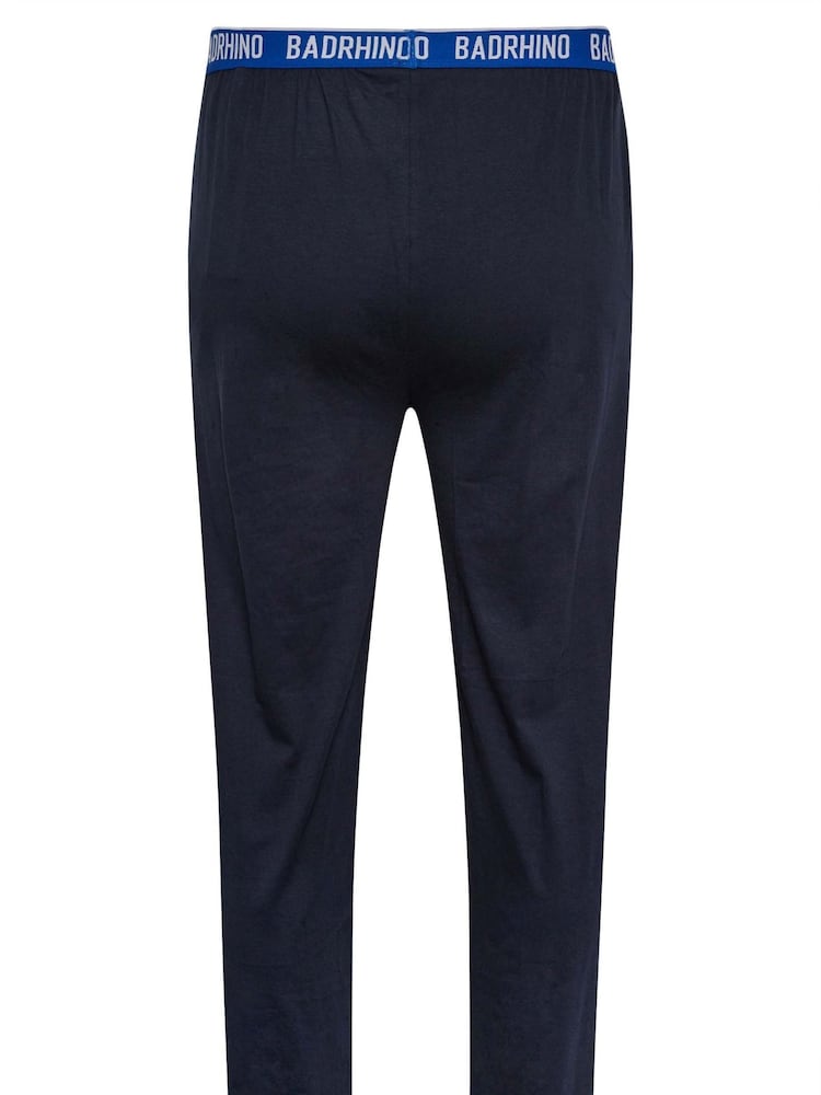 BadRhino Big & Tall Blue 100% Cotton Lounge Trousers - Image 4 of 5