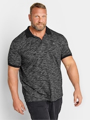 BadRhino Big & Tall Black Injected Jersey Polo Shirt - Image 1 of 3
