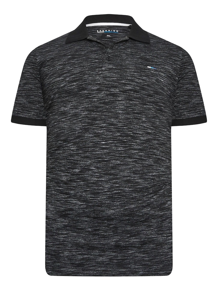 BadRhino Big & Tall Black Injected Jersey Polo Shirt - Image 2 of 3