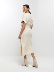 River Island Cream Roll Neck Midi Dress - Image 2 of 6