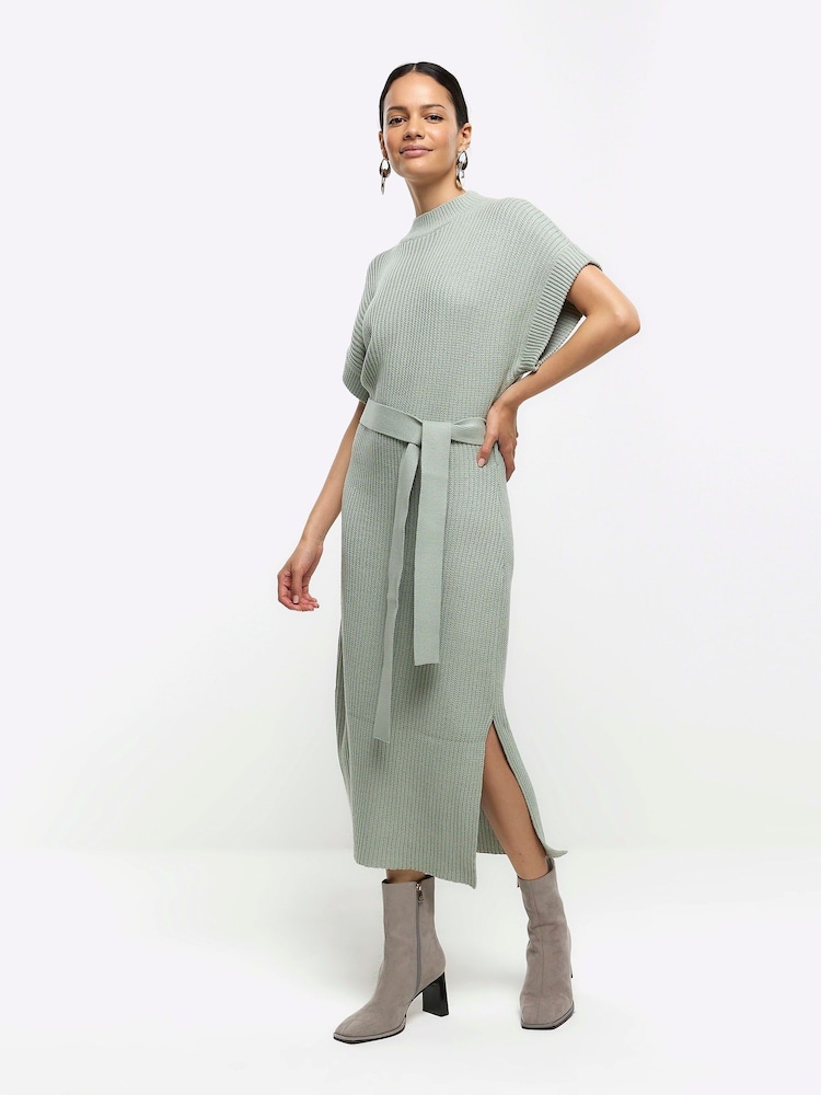River Island Green Roll Neck Midi Dress - Image 2 of 6