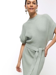 River Island Green Roll Neck Midi Dress - Image 3 of 6