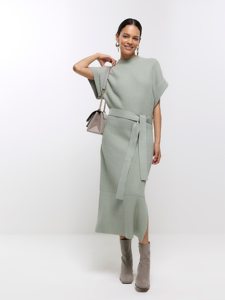 River Island Green Roll Neck Midi Dress - Image 6 of 6