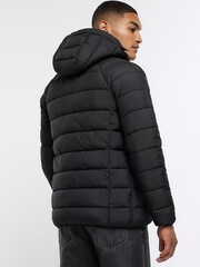 River Island Black Regular Hooded Puffer Jacket - Image 2 of 5