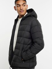 River Island Black Regular Hooded Puffer Jacket - Image 3 of 5