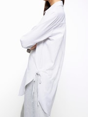 River Island Grey Tie Side Oversized Shirt - Image 3 of 6