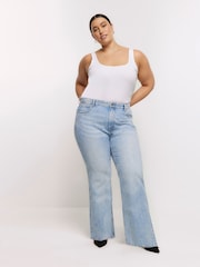River Island Blue Curve 90s Straight Mid Rise Jeans - Image 3 of 6