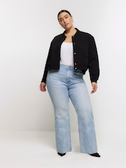 River Island Blue Curve 90s Straight Mid Rise Jeans - Image 4 of 6