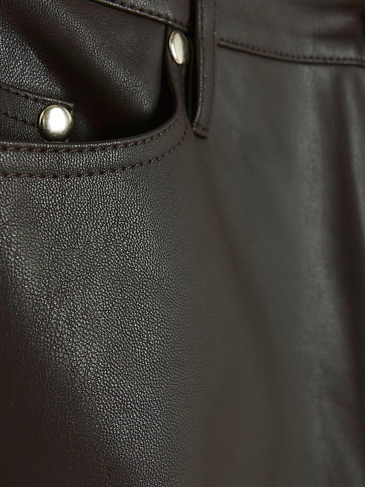 River Island Black Petite Straight Leg Coated Trousers - Image 6 of 6 River Island Black Petite Straight Leg Coated Trousers - Image 6 of 6