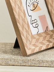 Set of 2 Natural Chevron Wood Photo Frame - Image 2 of 4