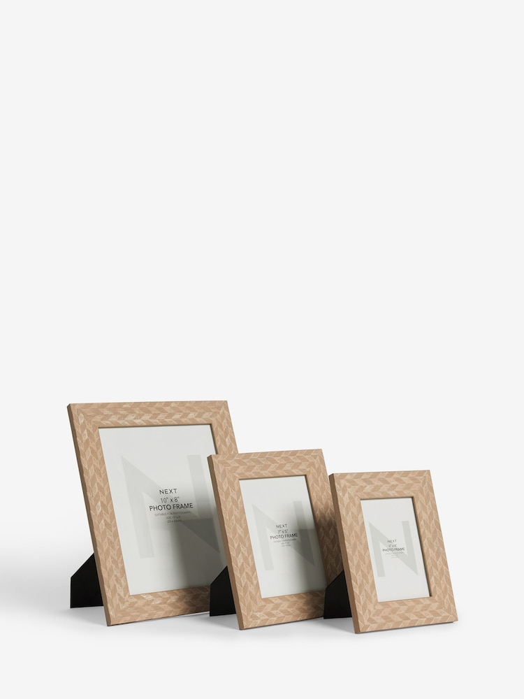 Set of 2 Natural Chevron Wood Photo Frame - Image 4 of 4