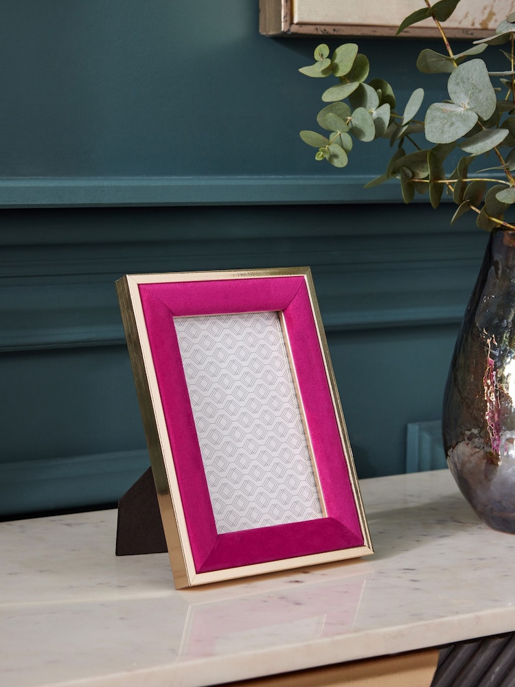 Pink Velvet Picture Frame - Image 1 of 5