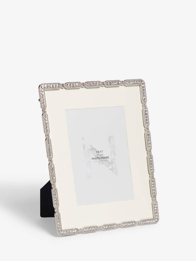 Silver Metal Diamante Photo Frame - Image 2 of 4