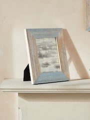 Blue Distressed Coatal Wood Photo Frame - Image 1 of 4
