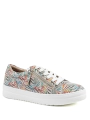 Pavers Cream Zip Up Chunky Platform Trainers - Image 2 of 5