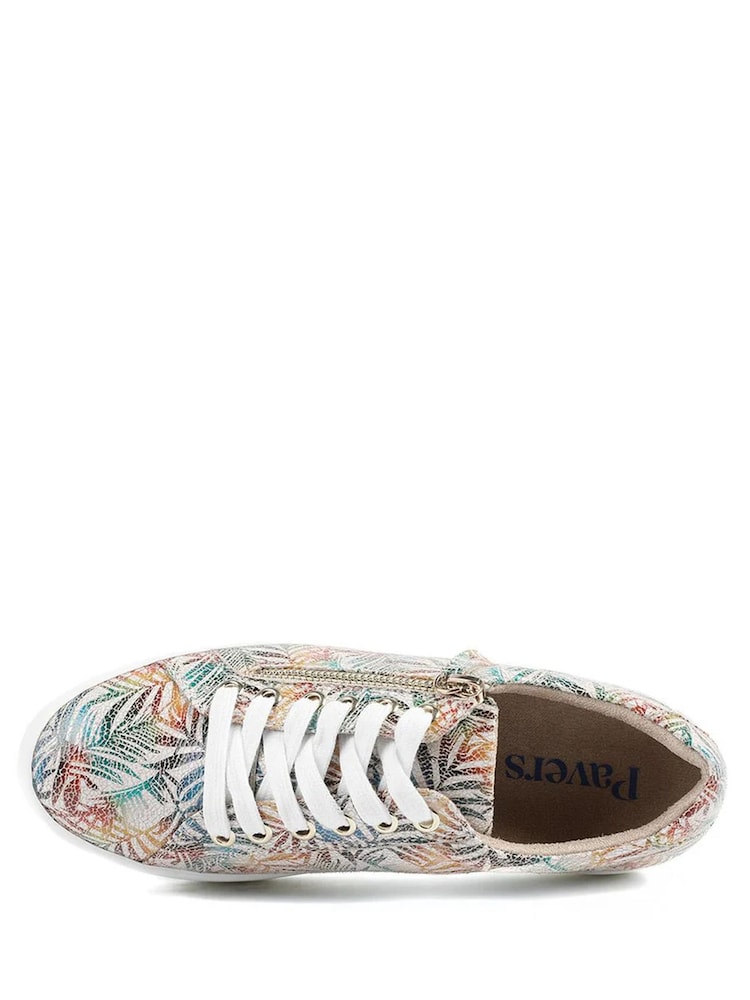 Pavers Cream Zip Up Chunky Platform Trainers - Image 5 of 5